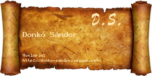Donkó Sándor névjegykártya