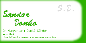 sandor donko business card